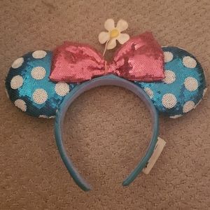 Disney Parks Blue and White Polka Dot Minnie Ears